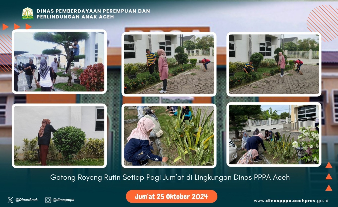 Gotong Royong Rutin di Lingkungan Dinas PPPA Aceh